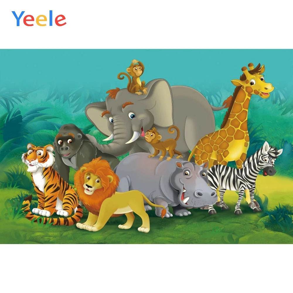 Фон для новорожденных Yeele с изображением животных слона леса зоопарка детский