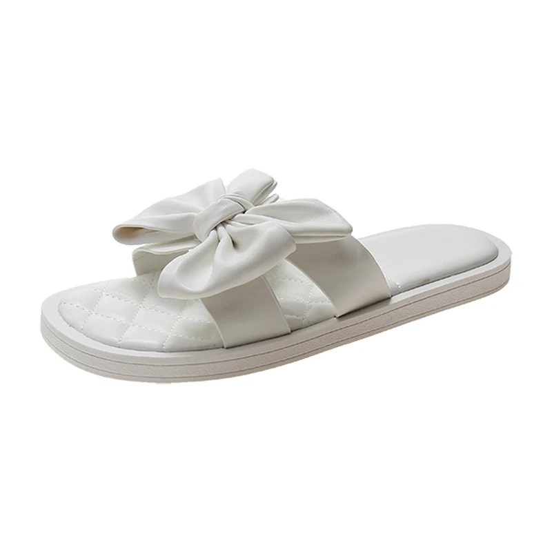 

Ladies Slippers Elegant Fashion Bowknot Flat-Bottom Comfortable Summer Casual Beach Shoes Trend.