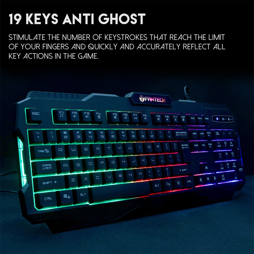 Игровая клавиатура FANTECH K511 19 кнопок без конфликтов светодиодсветодиодный