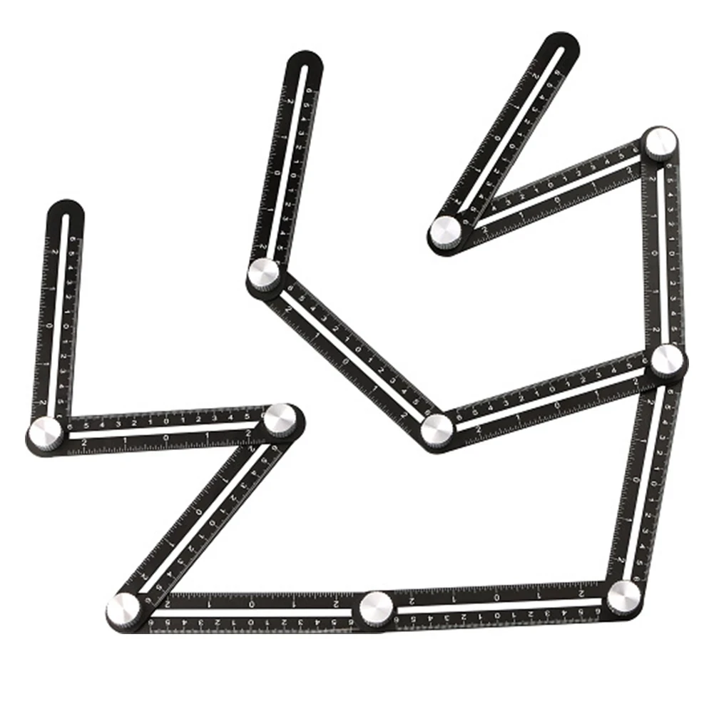 

12-side Foldable Rulers Paving Floor Tile Hole Opening Locator Universal Perforation Multi Angle Folding Rule Measuring Tool