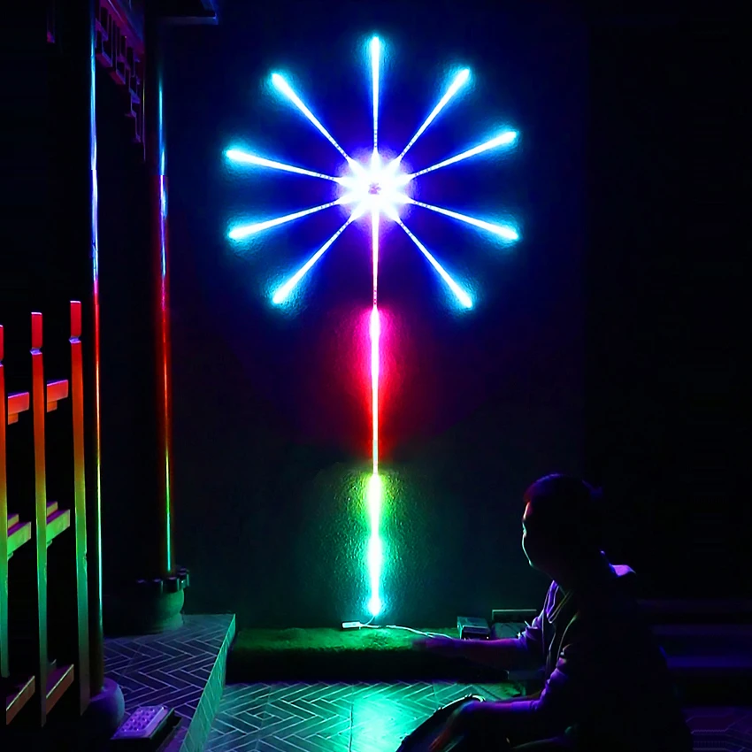 

Fireworks LED Strip Light RGB Festoon Fairy Light Music Control Meteor Lamp Home New Year Christmas Room Decor Light Garland