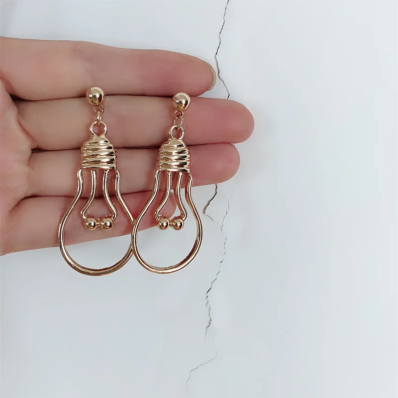 Новинка Женский креативный металлический светильник серьги с лампочками