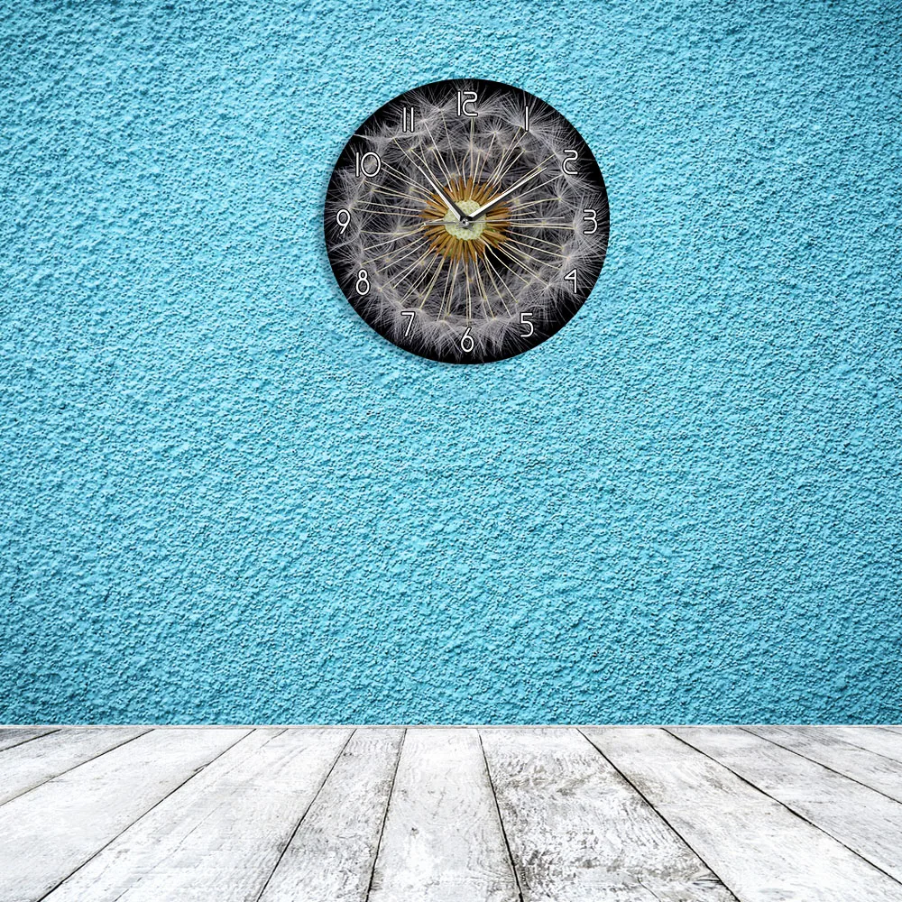 Современные настенные часы с изображением одуванчика ирландской маргаритки