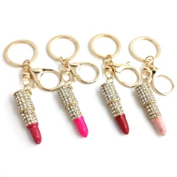 fashion accessories metal insert lipstick lipstick key chain car pendant key chain wholesale