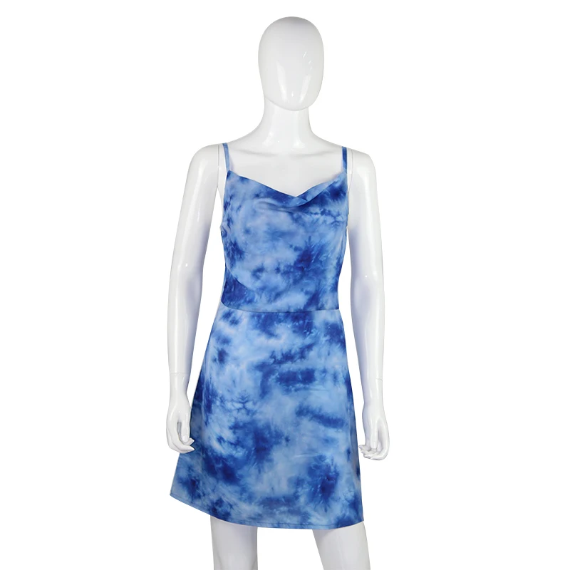 Женское мини-платье без рукавов модное сексуальное ТРАПЕЦИЕВИДНОЕ ПЛАТЬЕ на