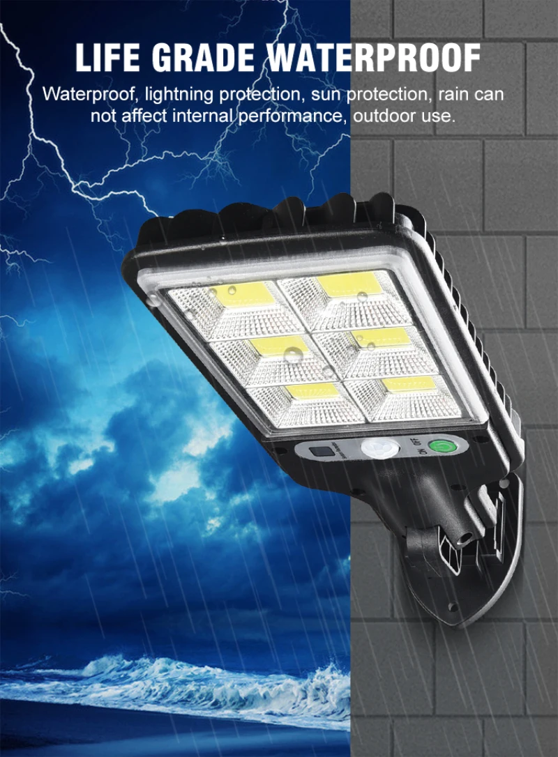 

COB Solar Light Solar Sensor Garden Wall lamp Light outdoor Solar Street Lamp Waterproof Lamp Smart Remote Control Lights