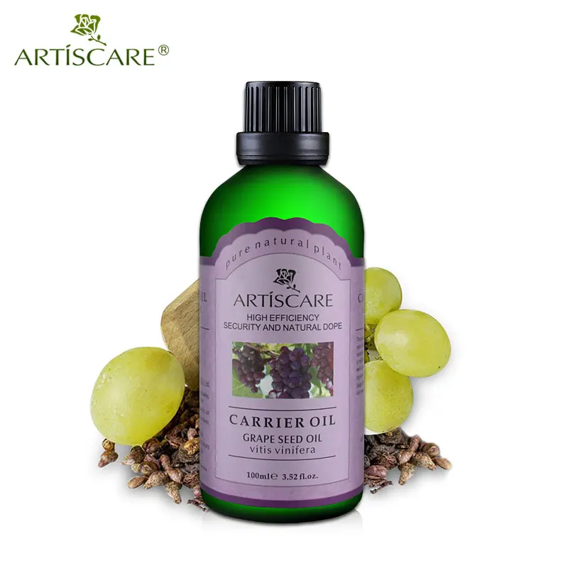 

ARTISCARE 100% Natural Grape Seed Base Oil 100ml for Sunscreen anti Aging and Avoid Flabbiness Body Care Massage Carrier Oil SPA