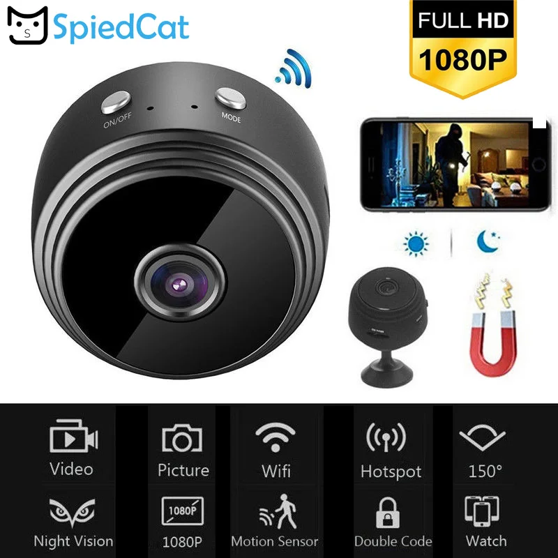HD 1080P мини беспроводной WiFi IP P2P ИК Ночное Видение Обнаружение движения видео
