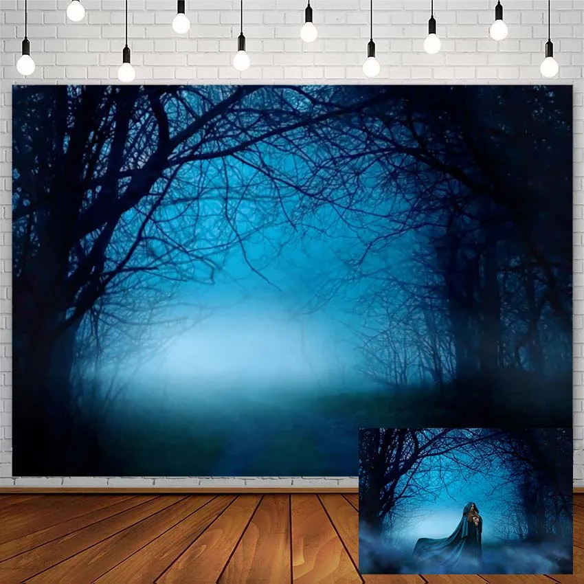 Фон для фотосъемки Хэллоуин Тыква ужасный лес ведьма ночной душ фон фотостудия