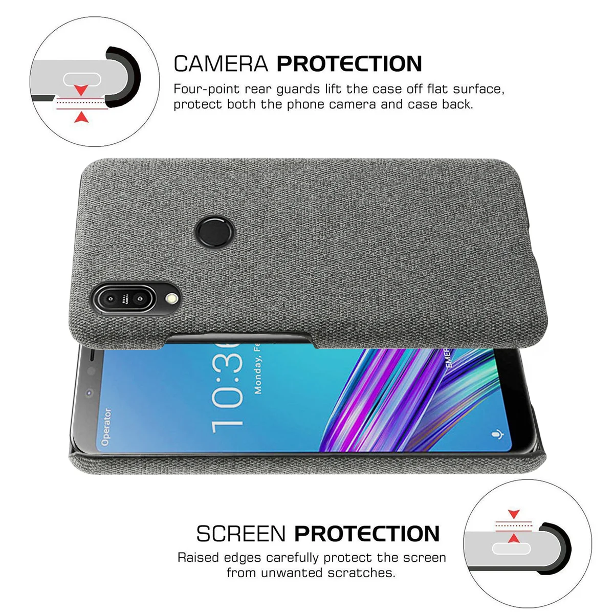 Чехол для Asus ZenFone Max Pro M1 ZB601KL ZB602KL M2 ZB631KL ZB633KL матовый тканевый жесткий чехол из ПК |