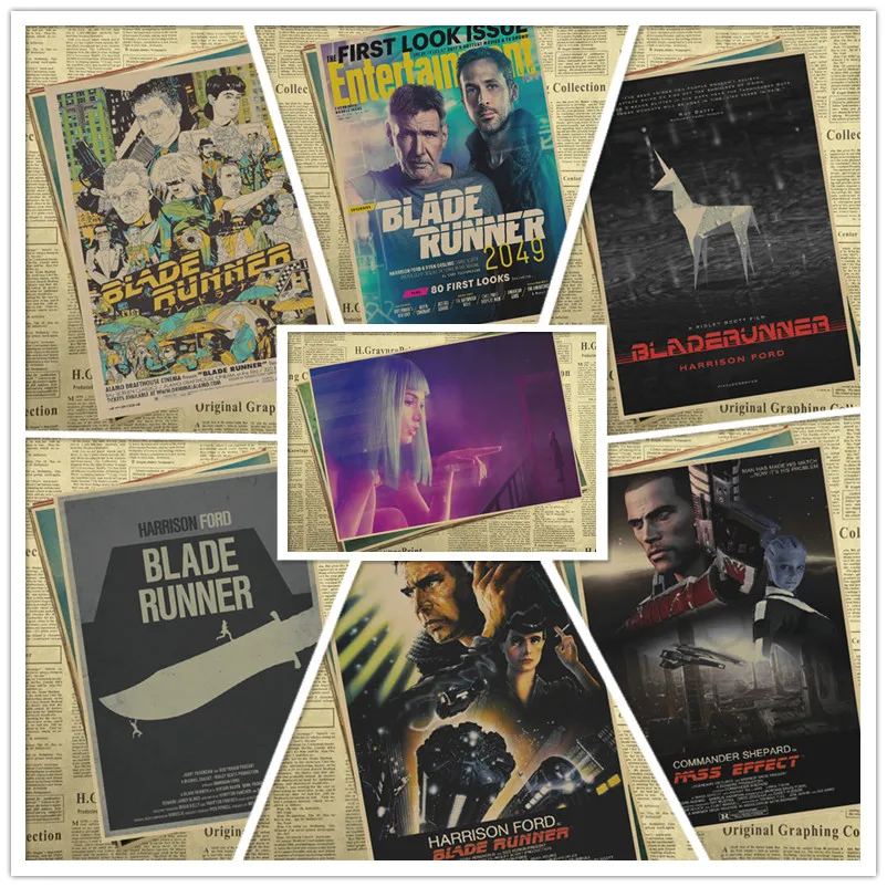 Лезвие бегунок кино художественная крафт бумага Плакат Бар Кафе Настенная