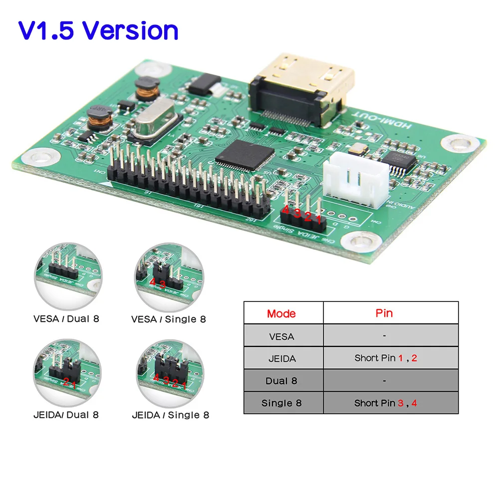 LVDS плата драйвера/LVDS к HDMI-совместимый адаптер конвертер поддерживает разрешение