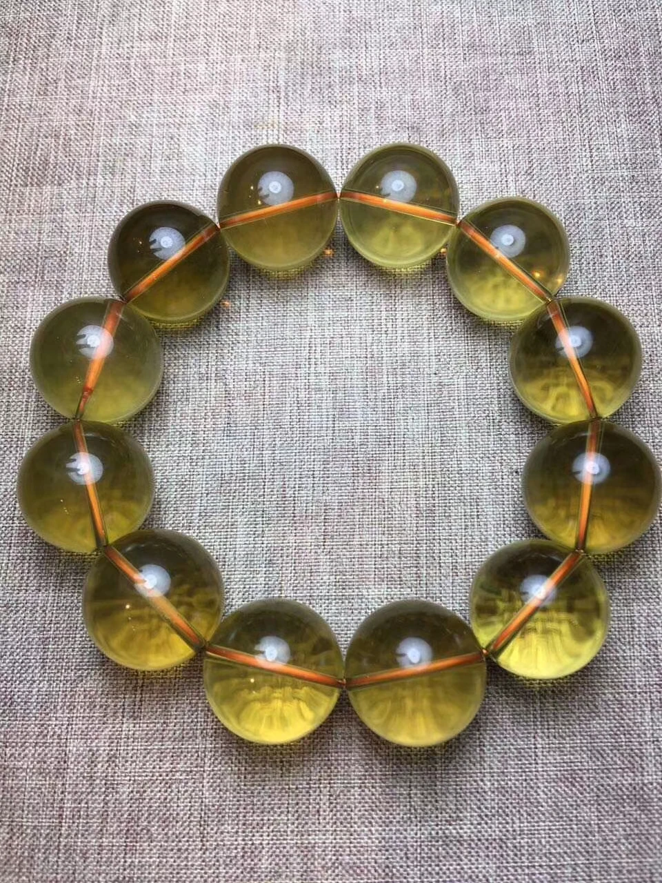 

23mm Genuine Natural Yellow Citrine Gemstone Crystal Clear Big Round Beads Women Bracelet Wealthy Stone Best Gift AAAAA
