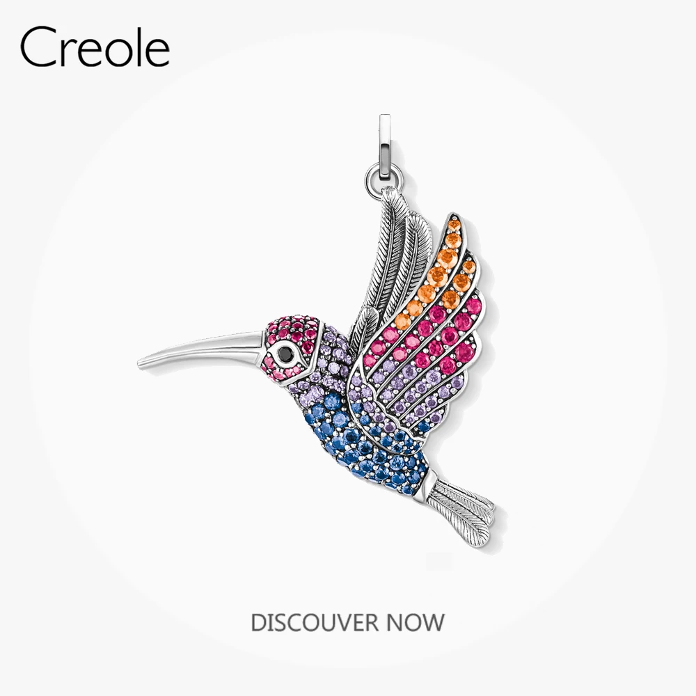 

Кулон красочные Колибри 925 стерлингового серебра подходит для колье и сумки в европейском стиле Стиль Bijoux (украшения своими руками), хорошее ювелирное изделие, легкость подарок для женщины