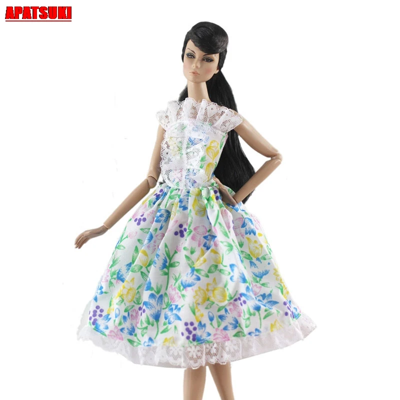 

1pcs Lace Sleeveless Floral Dress Casual Wear Outfits Clothes for Barbie Doll Clothes Best Gifts for Girls Accessories Kids Toys