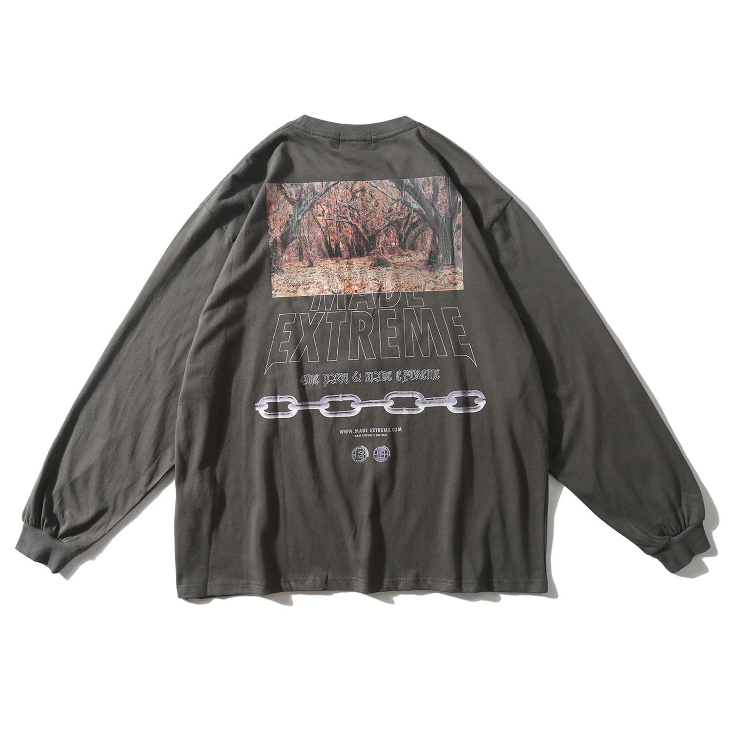 Свитшот мужской с надписью Forest Повседневный в стиле Харадзюку хлопковый пуловер