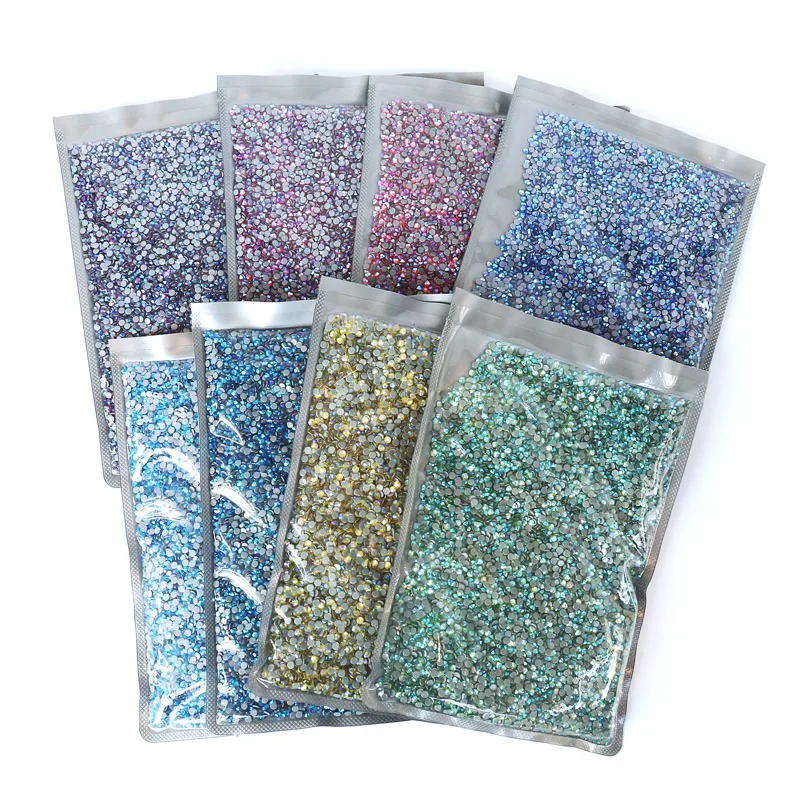 

Hot fix rhinestone Wholesale AB colour 14400pcs ss6-ss30 flatback crystal in big package strass stone glitters for wedding dress