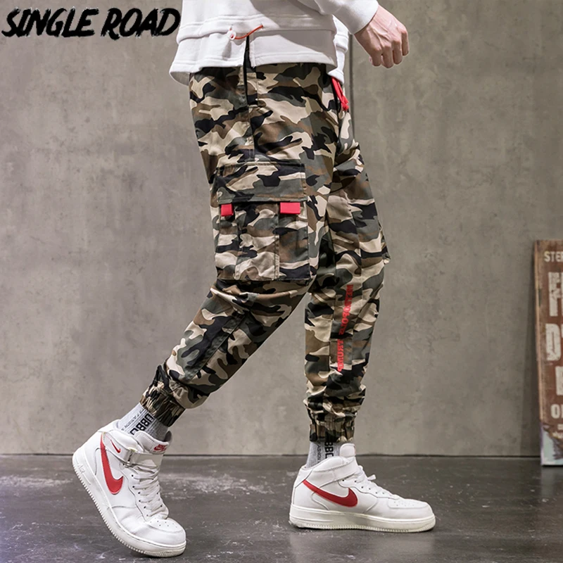 Однодорожные мужские брюки карго джоггеры Мужская мода 2021 камуфляж тактический