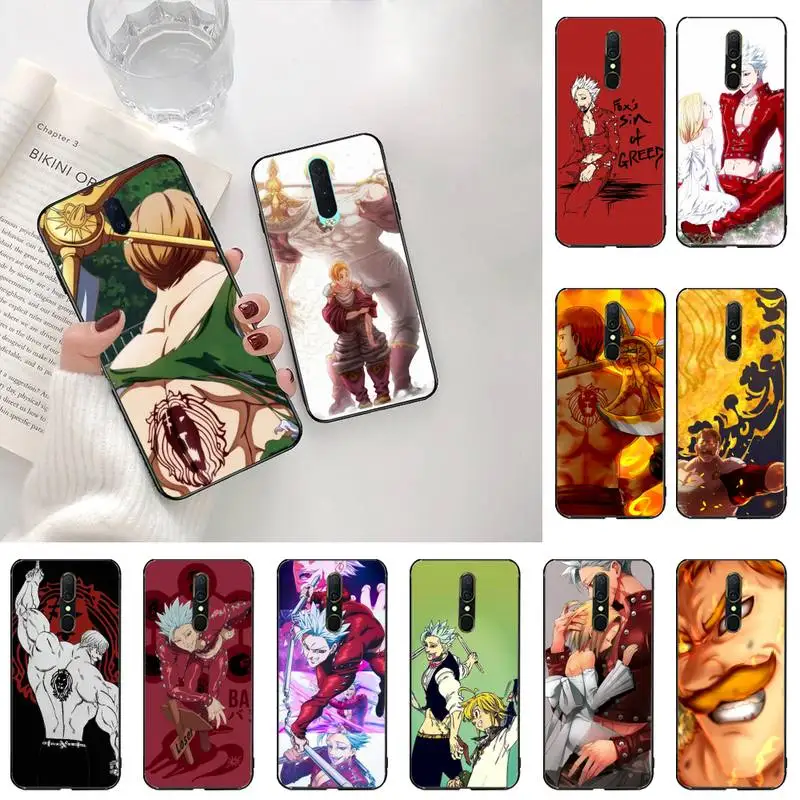 

Escanor Ban Seven Deadly Sins Cell Black TPU Soft Rubber Phone Cover For Oppo A5 A9 2020 Reno2 z Renoace 3pro Realme5Pro