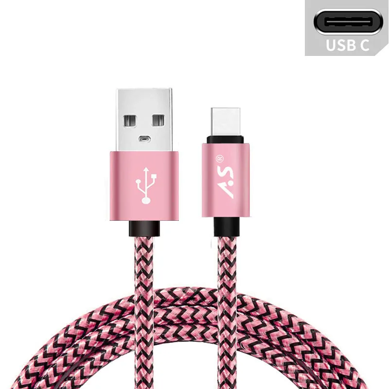 Rose Gold A.S 2.4A Тип usb C кабель для samsung S9 S8 One Plus 5t XiaoMi mi6 mi5 кабель передачи данных для быстрой зарядки 0,5 HDMI кабель 1 м 2 м 3 м - Цвет: Rose Gold
