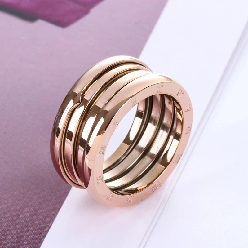 

Titanium steel roman numerals finger rings fashion jewelry style fashion accessories ring lover couples men and women 2 color