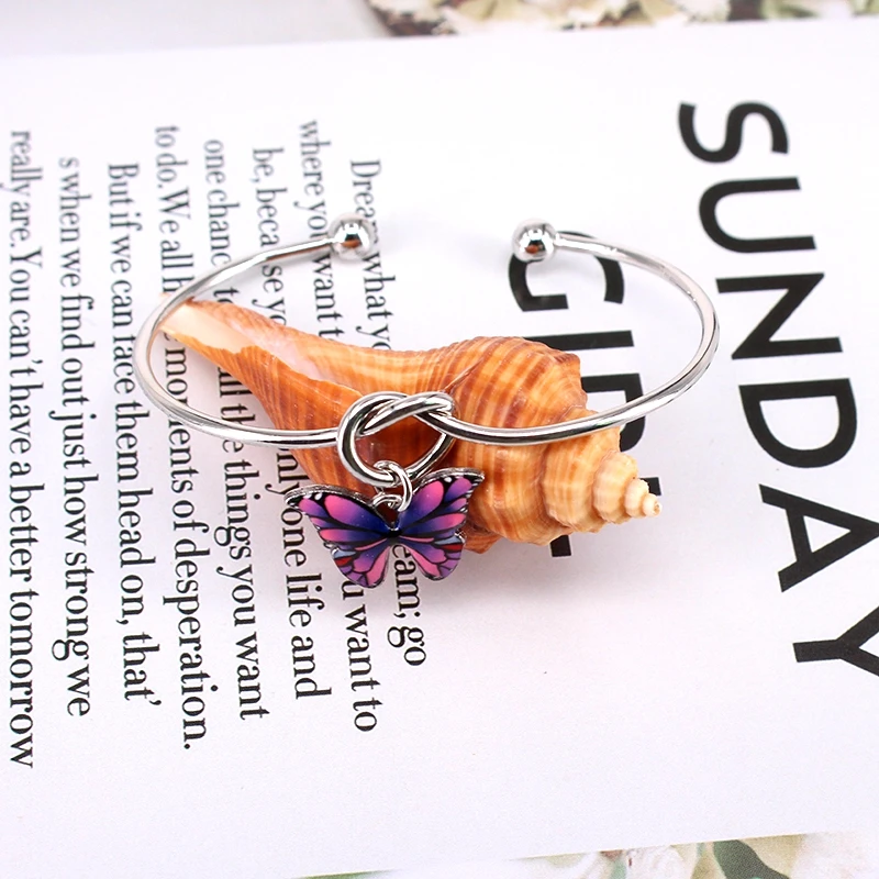 5 шт. Модные женские ювелирные изделия браслеты с подвесками в виде бабочек для