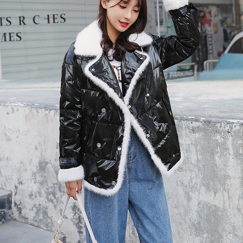 

Высококачественная пуховая куртка, Новое поступление 2022, пальто из натурального меха норки, Толстая теплая короткая одежда, искусственная ...