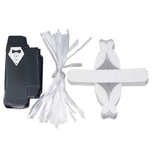 

100pcs Wedding Favor Candy Box Bride & Groom Dress Tuxedo Party Useful Favours