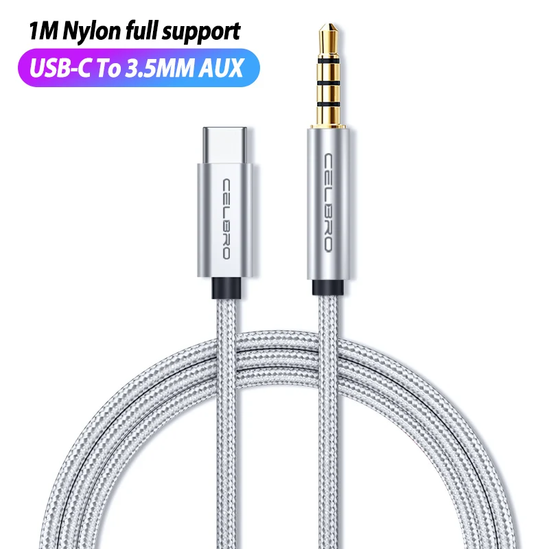 Обновление Usb type C до 3,5 мм Aux аудио кабель адаптер Jack 3,5 Usbc штекер разъем type c наушники кабель для samsung Xiaomi - Цвет: 1m siliver