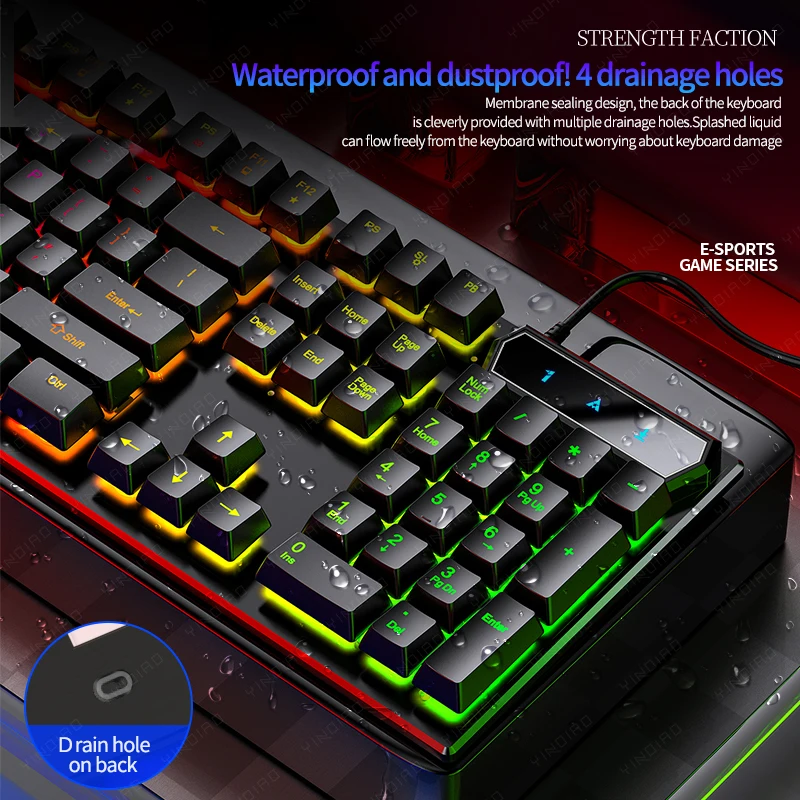 wired gaming keyboard 104 key backlit keyboard suitable for pc laptops gamers home office free global shipping