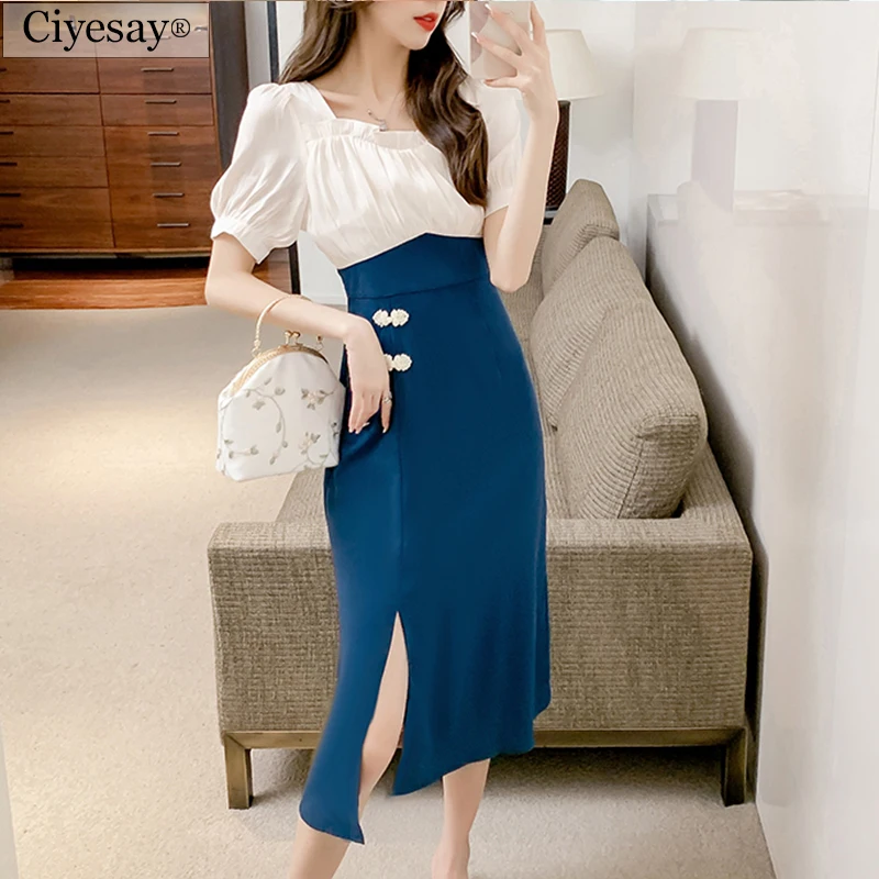 

Ciyesay dresses woman summer 2021 korean fashion casual dress female clothing summer clothes for women Vintage dress