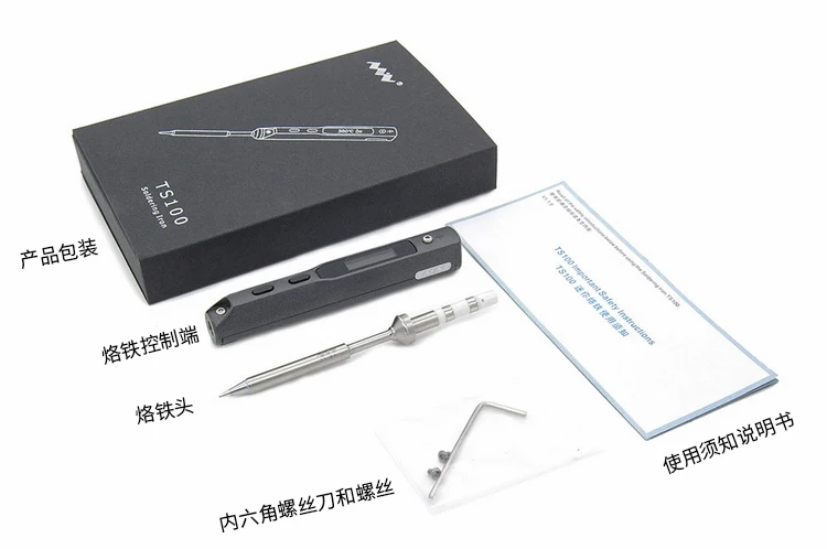 

TS100 40W Mini Electric Soldering Iron Station Digital OLED Display 12/19/24V 100-400degree Celsius Welding Tool