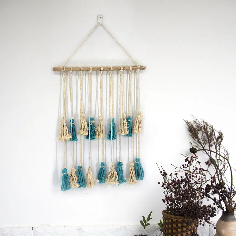 Скандинавское украшение для дома гобелен с кисточками тканые ремесленные