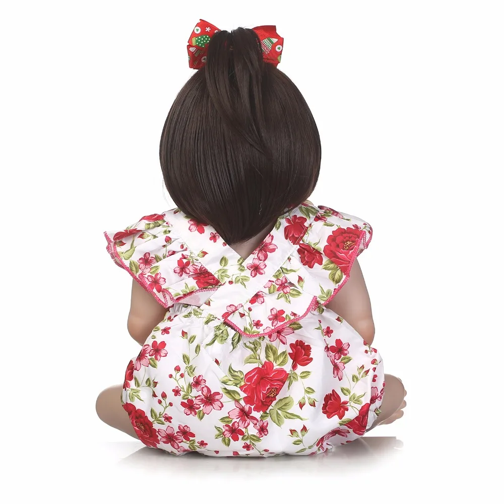 

NPK 56cm full body Silicone reborn Baby Doll Girl Newbron Lifelike Baby-Reborn Princess Doll best accompany hot toy nice