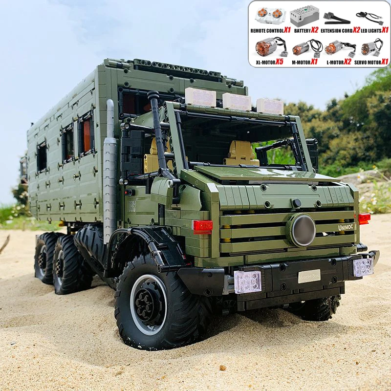 

High-Tech RC Car Model The MOC Nomadism RV Motorhome Unimoging Building Blocks Off-Road Vehicle Bricks Toys for Kids Gifts