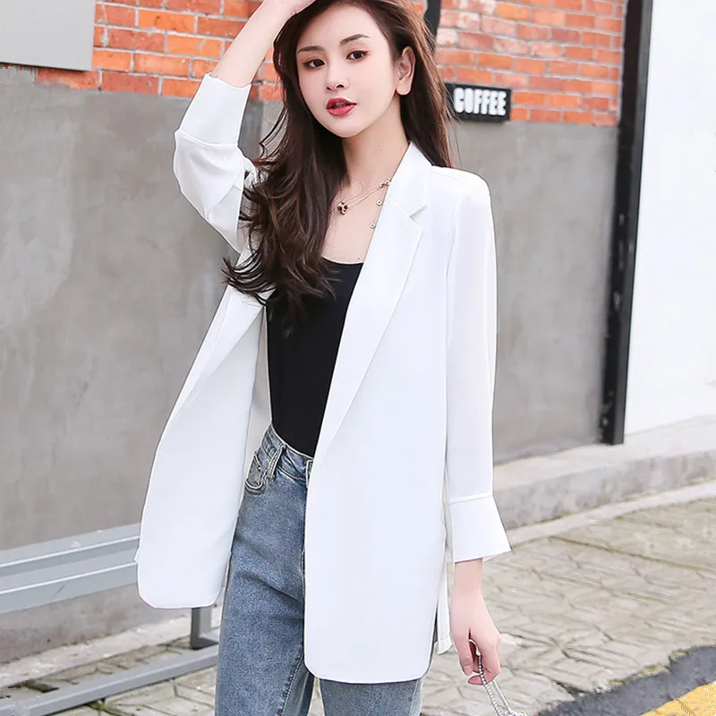 Модный новый женский шифоновый маленький костюм M-2XL Офисная Женская короткая