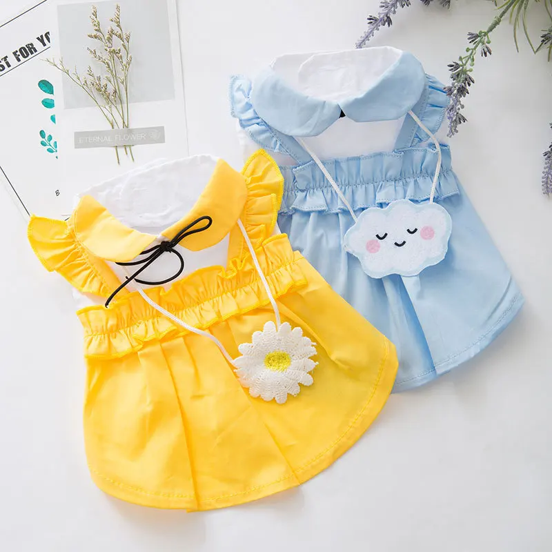 

Dogs Princess Dress Summer Breathable Comfortable Pet Skirt Thin and Light Cool Sling Dog Dresses 2 Legs Fashion Cats Clothing