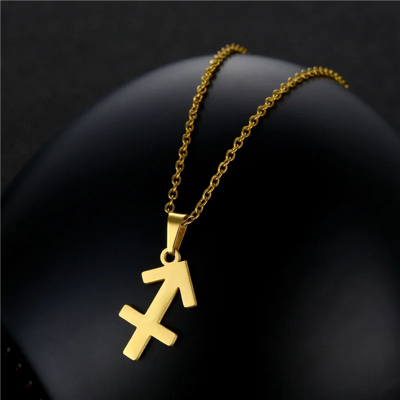 

2021 Retro Sagittarius Arrow Symbol 12 Constellations Series Necklaces Sets Earrings Clavicle Chain Zodiac Jewelry Wholesale