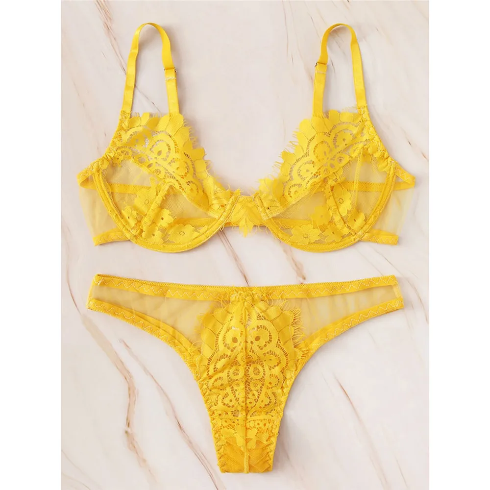 2020 летний сексуальный кружевной комплект нижнего белья бюстгальтер с вышивкой