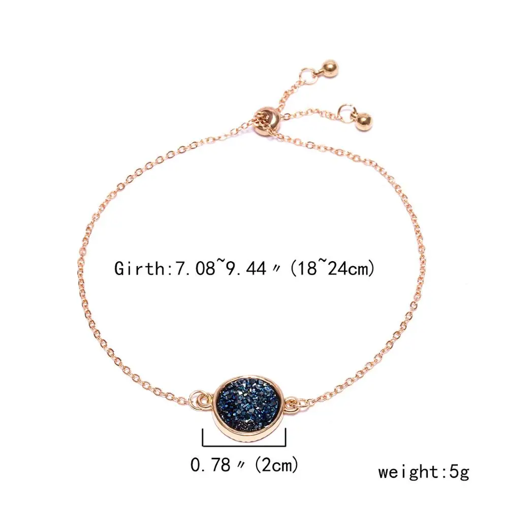 Rinhoo Кристальный браслет Простой Круглый кластерный браслет для женщин Bling натуральный камень браслет ювелирные изделия вечерние аксессуары
