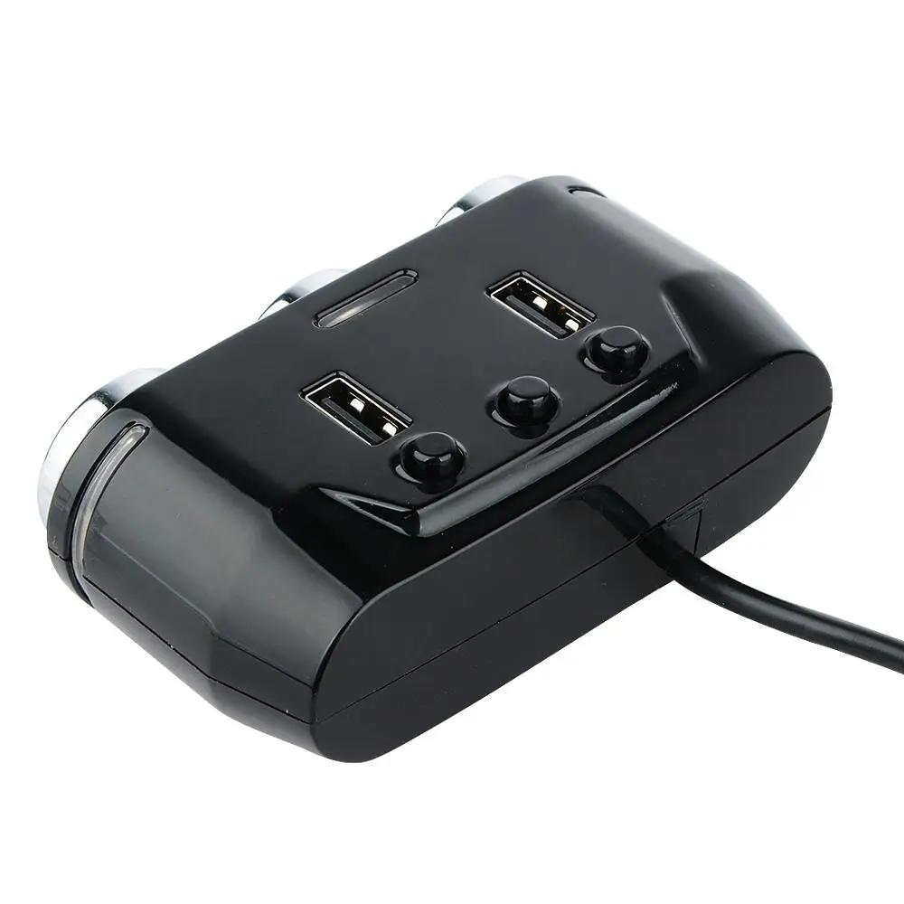 Автомобильный прикуриватель 100 Вт 150 3 ходовой разветвитель светодиодный usb