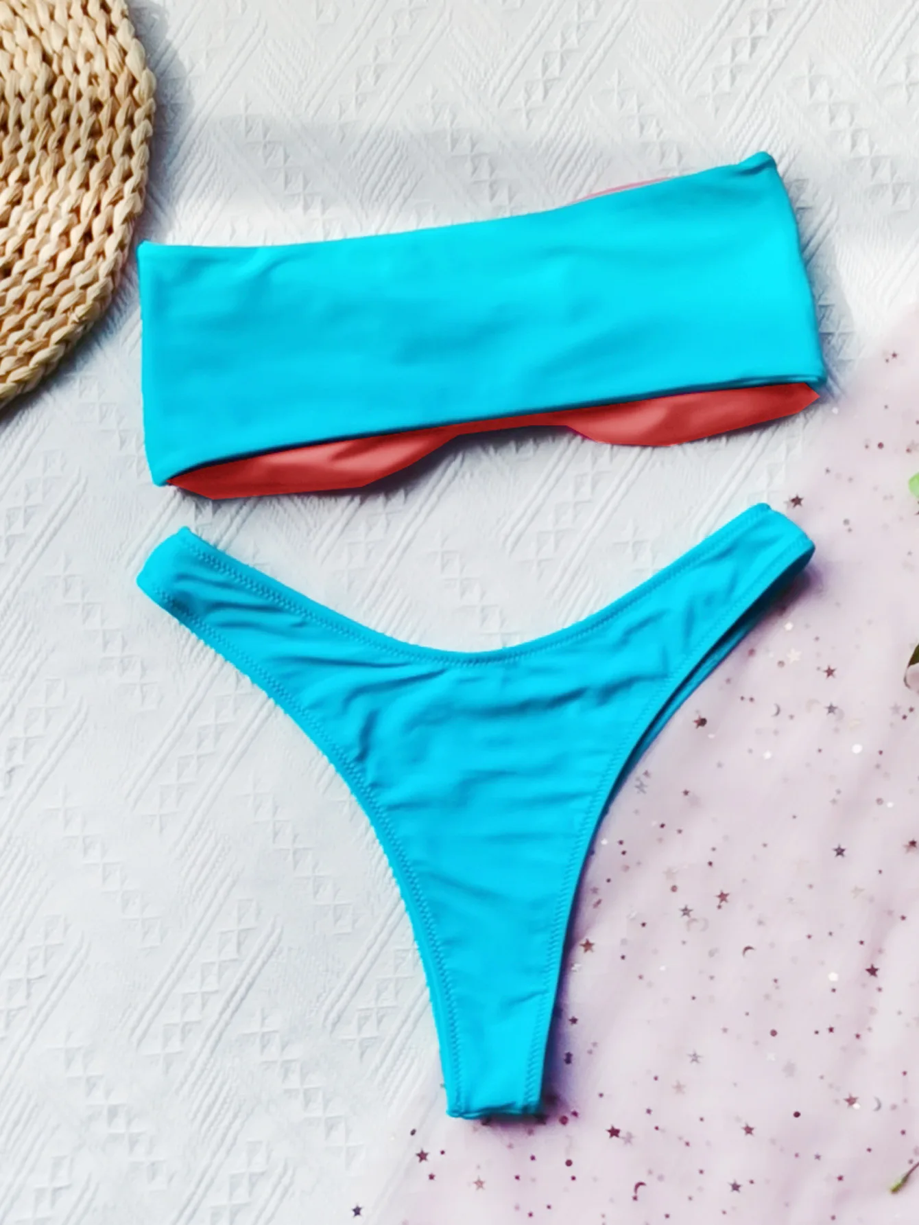 

AIUJXK 2021 Off Shoulder Sexy Thong Bikinis Women Beach Wear Swimsuit 2 Piece Bathing Suit Lingerie Set Summer Bandage Swimwear