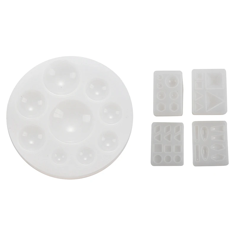 

5 шт., силиконовая форма: 1 шт., круглая форма для ювелирных изделий и 4 шт., формы для смолы с зеркалом в трех закруглённых углов