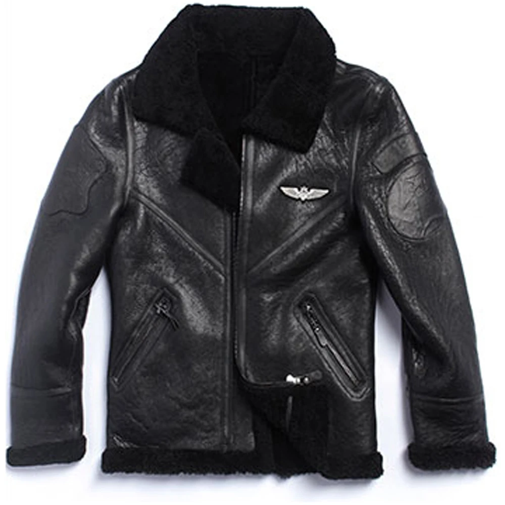 Новинка Мужская черная шуба SANI из натурального меха теплая короткая куртка