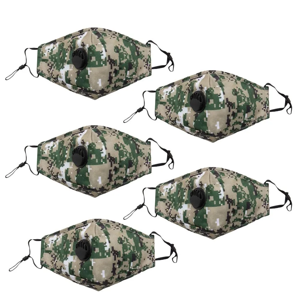 

5pc Adult Masker Adjustable Mascarillas Reusable Face-masks Fashion Print Mondkapjes Wasbaar Mondmasker Halloween Cosplay