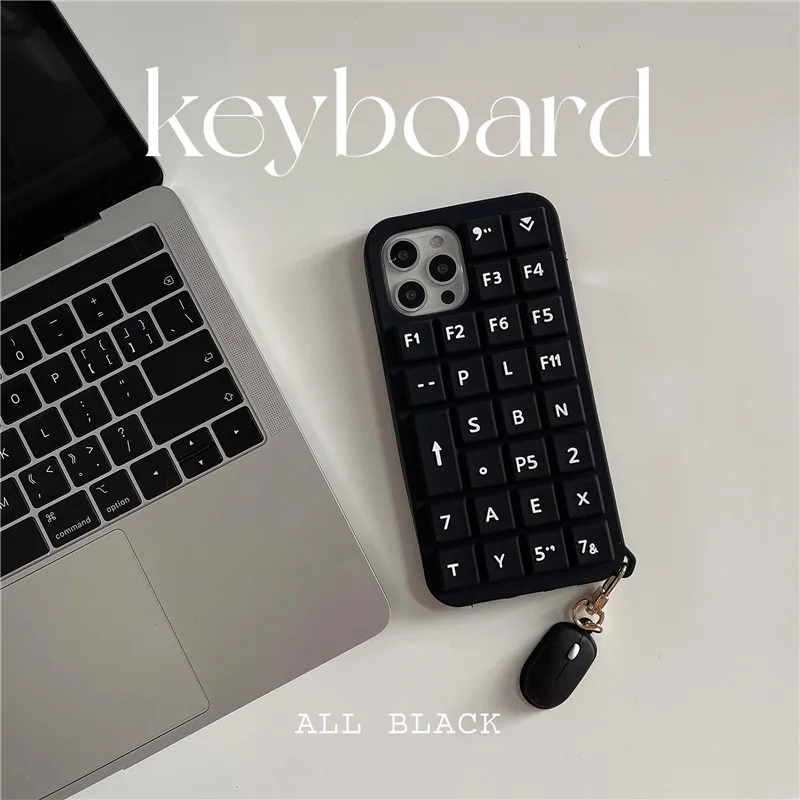 Luminous keyboard with mouse silicone Phone case For samsung galaxy NOTE 20 9 10 S9 S10 S20 FE S21 Ultrua Plus J7 Prime J710