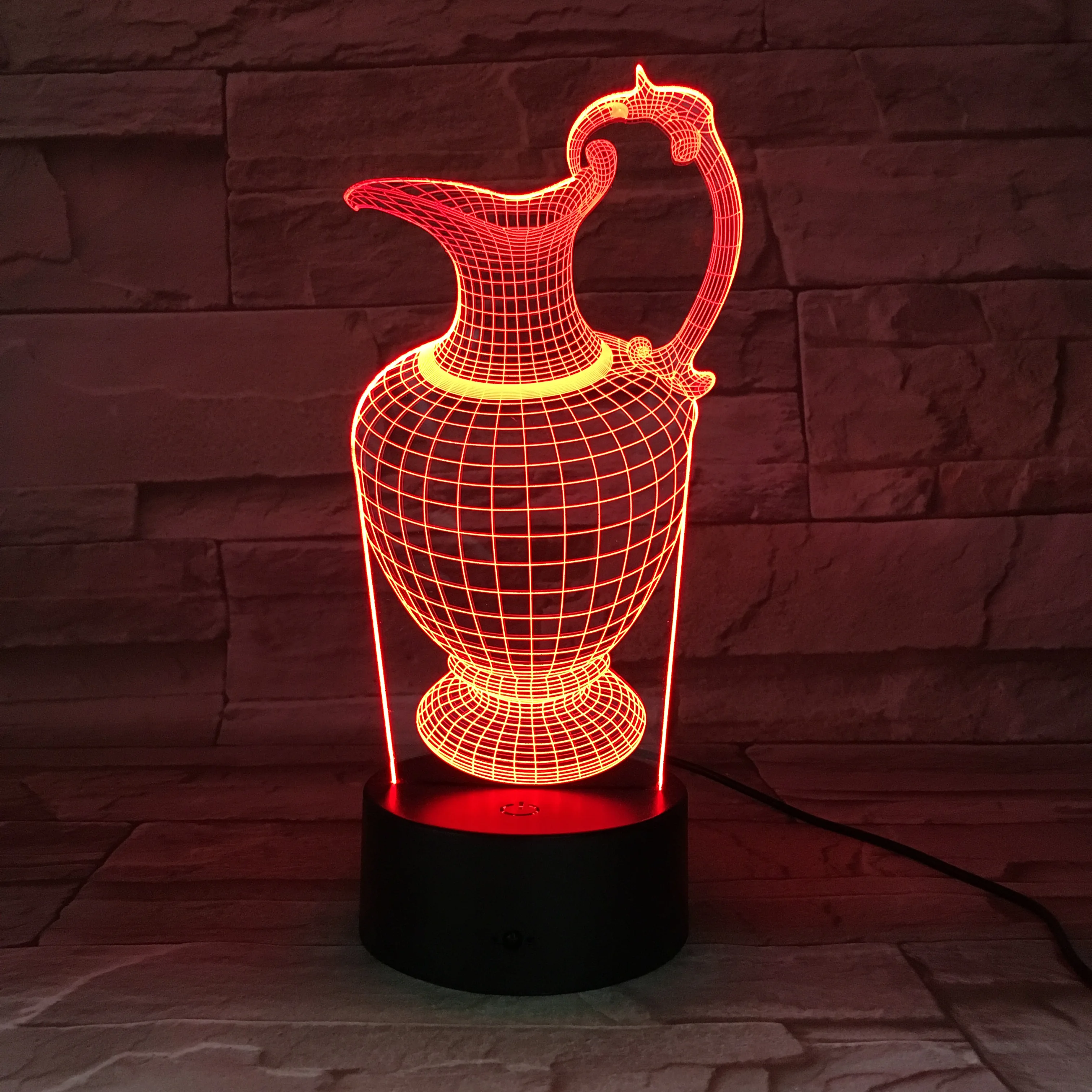 VCity банки 3D лампа пивная бутылка бокалы для красного вина ночное освещение