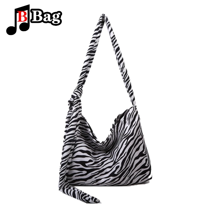 Сумка-шоппер женская холщовая с принтом зебры и леопардовым |