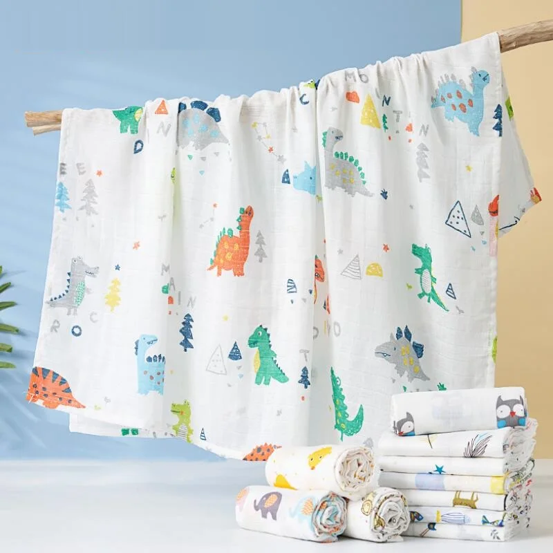 Двухслойное Пеленальное Одеяло для младенцев хлопок из муслина новорожденных 29