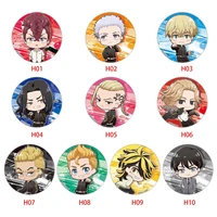 58mm anime tokyo revengers figure cosplay medal badge round brooch pin clothing decoration gifts kids collection toy metal
